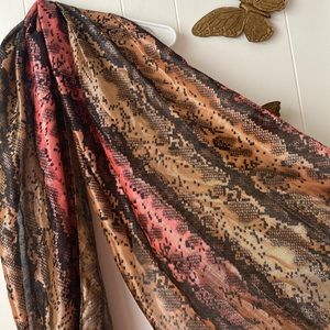 Snake Printed Shiny Scarf